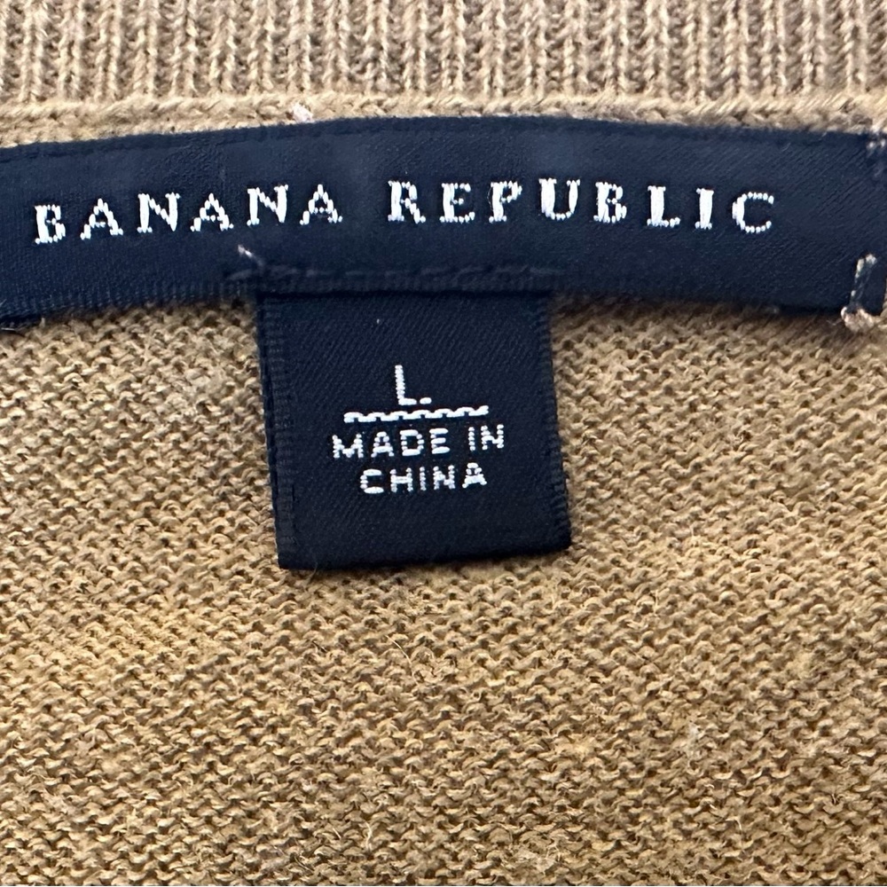 Banana Republic Olive Green Knit Sweater with Sparkly Shoulder Accents Size L - Picture 6 of 9